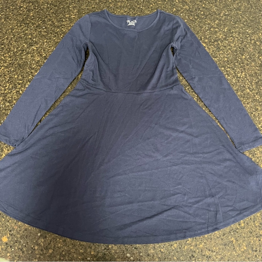 NWOT PLACE by Childrens Place Navy Long Sleeve Girls Skater Uniform School Dress